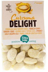 Almonds in white turmeric-coconut chocolate ORGANIC 150 g - TERRASANA